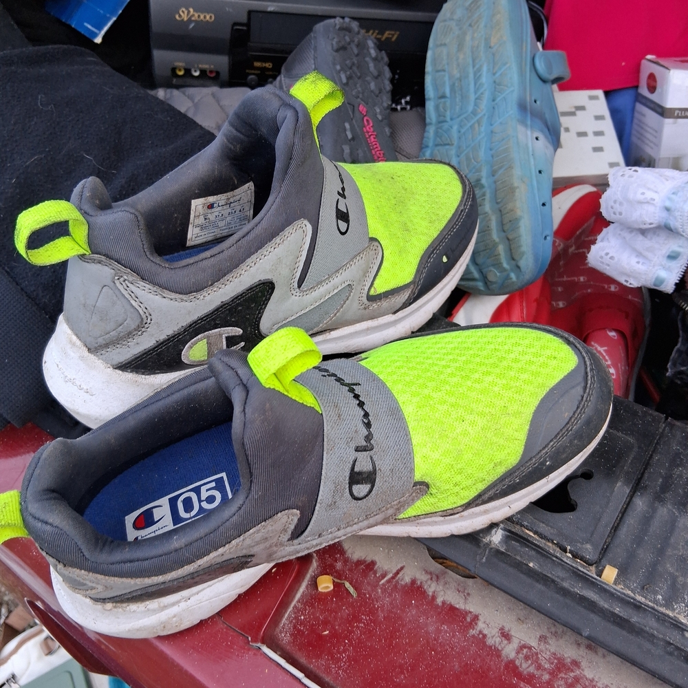 Champion Kids Sneakers - Neon Yellow and Gray